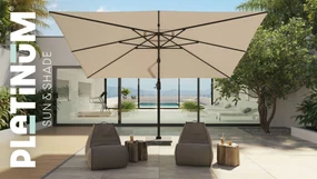 Platinum Challenger zweefparasol 4x3m T1 (excl. voet) champagne