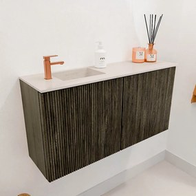Mondiaz Joya DLux 80cm toiletmeubel shadow met wastafel faye links 1 kraangat meli