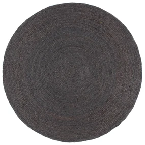 vidaXL Vloerkleed handgemaakt rond 240 cm jute donkergrijs