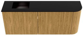Mondiaz Joya 100cm toiletmeubel ronding rechts oak met wastafel faye links zonder kraangat urban