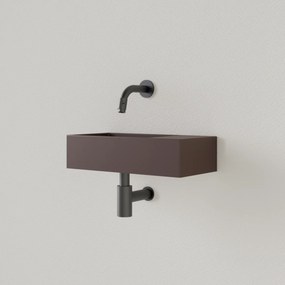 Sanigoods Nano fontein rechts choco bruin zonder kraangat 36x18cm