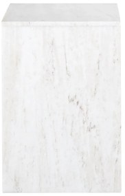 Richmond Interiors Moran Marmeren Nachtkastje Beige Wit - 35.5x35.5x51cm.