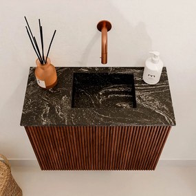 Mondiaz Joya DLux 50cm toiletmeubel ruby met wastafel faye rechts zonder kraangat lava