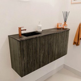 Mondiaz Joya DLux 90cm toiletmeubel ronding rechts shadow met wastafel faye links 1 kraangat lava