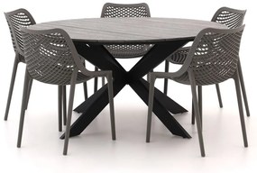 Forza Ripi/Fidenza ø149cm dining tuinset 6-delig stapelbaar