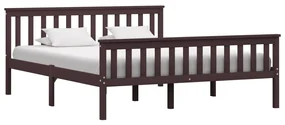 vidaXL Bedframe met 2 lades massief grenenhout donkerbruin 160x200 cm