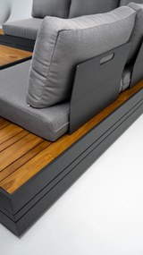 DATHO OUTDOOR Hoek Loungeset - Formentera - Aluminium - Teak - Smoked Grey - Datho Outdoor