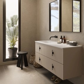 Muebles Avila badmeubel ribbelfront 120cm macchiato met wastafel links zonder kraangat
