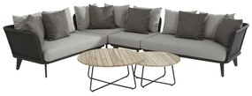 4 Seasons Outdoor Belize Loungeset links met axel bijzettafels  Loungeset    antraciet weerbestendig