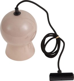 Retro hanglamp zwart met beige glas voor railsysteem 1-fase - Iconic Bell