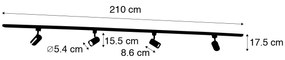 Modern railsysteem met 4 Spot / Opbouwspot / Plafondspots zwart 1-fase - Iconic Yade Modern GU10 Binnenverlichting Lamp