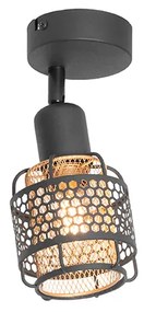 Design plafondlamp zwart met goud - Noud