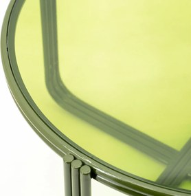 Retro Salontafel Glas Groen - 63 X 63cm.