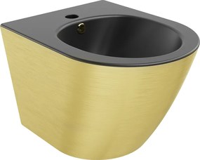 Mexen Lena bidet hangend, zwart mat/gouden lijn patroon - 35224877