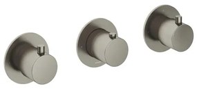 Hotbath Cobber afbouwdeel inbouw douche thermostaat met 2 stopkranen horizontale plaatsing geborsteld nikkel CB7067EXTGN
