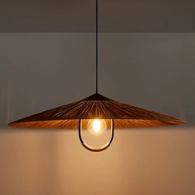 Hanglamp in ijzermetaal en raffia, Super Tanguy