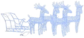 vidaXL Kerstdecoratie rendieren en slee 280x28x55 cm acryl
