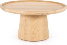 Eiken Salontafel Rond 80 Cm - 80 X 80cm.