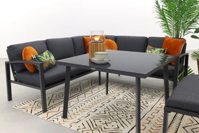 Wellington lounge dining set - Carbon black