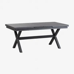 Uitbreidbare Rechthoekige Aluminium Tuintafel Karena Grijs – Grafiet & 180 - 240 X 90 Cm - Sklum