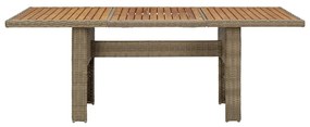 vidaXL Tuintafel 200x100x74 cm poly rattan bruin