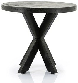 Eleonora Steven Ronde Salontafel Van Zwart Hout 50 Cm - 50 X 50cm.