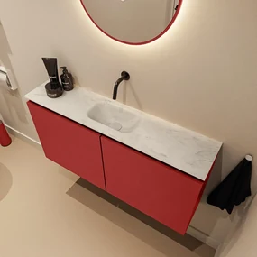 Mondiaz Ture DLux toiletmeubel 100cm fire met wastafel opalo midden zonder kraangat