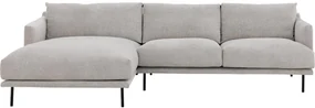 Goossens Bank Luxor Stof groen, stof, 2,5-zits, modern design met chaise longue links