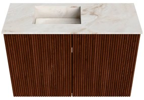 Mondiaz Joya DLux 60cm toiletmeubel ruby met wastafel faye links zonder kraangat frappe