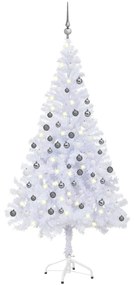 vidaXL Kunstkerstboom met LED's en kerstballen 230 takken 120 cm