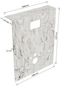 Mondiaz Hope toiletplaat solid surface 100x125cm glace voorgeboord