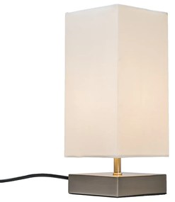 Moderne tafellamp wit met staal - Milo Design, Industriele / Industrie / Industrial, Modern E14 vierkant Binnenverlichting Lamp