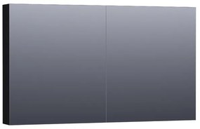 Saniclass Plain Spiegelkast - 120x70x15cm - 2 links/rechtsdraaiende spiegeldeuren - MDF - mat zwart SK-PL120MZ