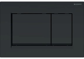 Geberit Sigma30 bedieningplaat, 2-toets spoeling frontbediening voor toilet 24.6x16.4cm mat zwart 115.883.16.1