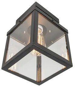 Industriële buitenplafondlamp zwart 1-lichts - Rotterdam Modern E27 Buitenverlichting vierkant