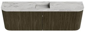 Mondiaz Joya DLux 125cm toiletmeubel ronding links/rechts shadow met wastafel faye midden 1 kraangat glace
