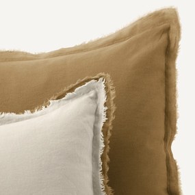 Gewassen linnen kussensloop met dubbele franje Alhanasia