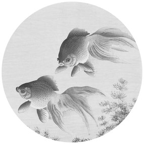 WallArt Behangcirkel Two Goldfish 142,5 cm
