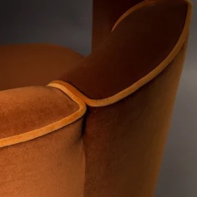 Dutchbone Flower Draaifauteuil Oranje Fluweel