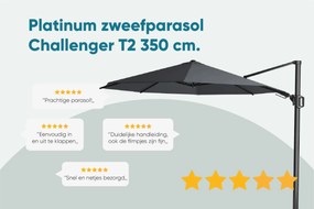 Platinum Challenger Zweefparasol T2 premium - 3,5 m. rond Havana taupe