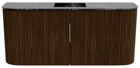 Mondiaz Joya DLux 95cm toiletmeubel ronding links/rechts walnut met wastafel faye midden zonder kraangat lava