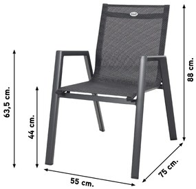 Hartman Napoli/Silva houtlook 240x115 cm. ovale tuinset - stapelbaar - 7-delig