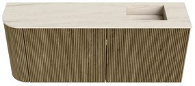 Mondiaz Joya DLux 100cm toiletmeubel ronding links dusk met wastafel faye rechts zonder kraangat meli