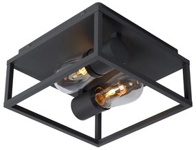 Lucide Carlyn plafondlamp 25cm 6W zwart