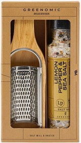 Cadeauset Lemon Pepper & Zeezout met rasp Greenomic