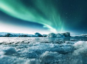 Kunstfotografie aurora borealis in iceland at jakulsarlon, franckreporter, (40 x 30 cm)