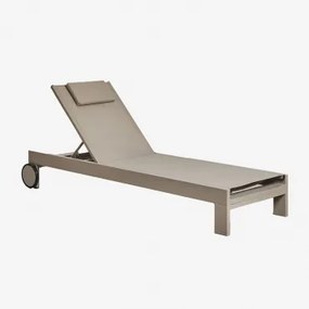 Set Van 2 Verstelbare Aluminium Ligstoelen Met Akelia-kussen Moka Bruin - Sklum