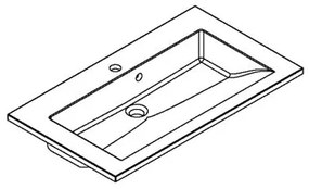 Allibert Slide wastafel met kraangat 80cm