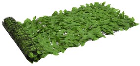 vidaXL Balkonscherm met groene bladeren 500x75 cm