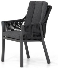 Tuinset Ronde Tuintafel 130 cm Aluminium/rope Grijs 4 personen Lifestyle Garden Furniture Verona/Orino